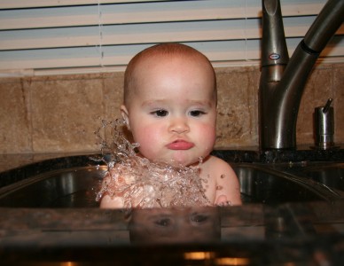 Grace Splashing In The Sink  ...one of many pics