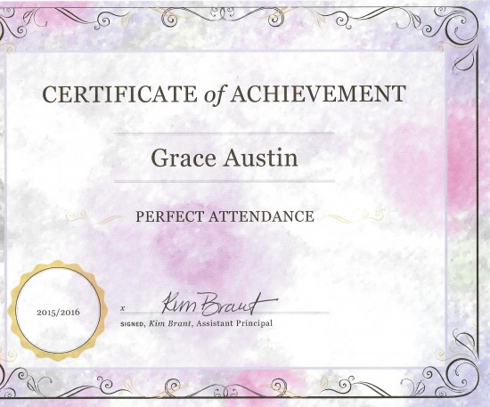 Perfect Attendance Certificate 